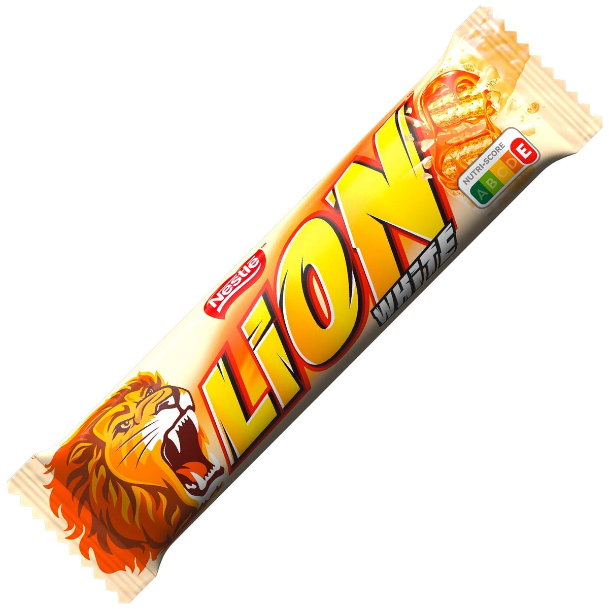 Lion White Weisse Schokolade Riegel 24 x 42 g mit Karamell und Knusperwaffel