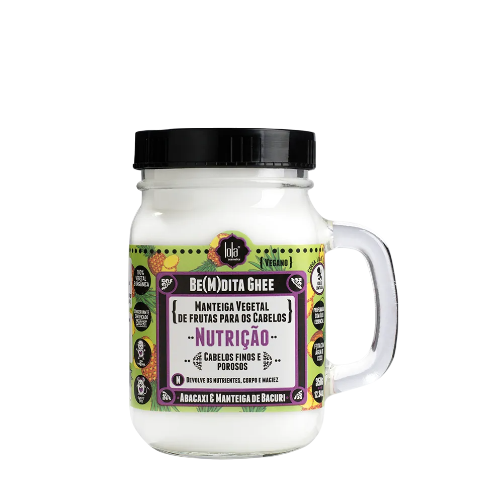 Lola Cosmetics, Be(M)dita Ghee, Ananas und Bacuri-Butter, Haarbehandlungs-Crememaske, Zur Nahrung, 350 g