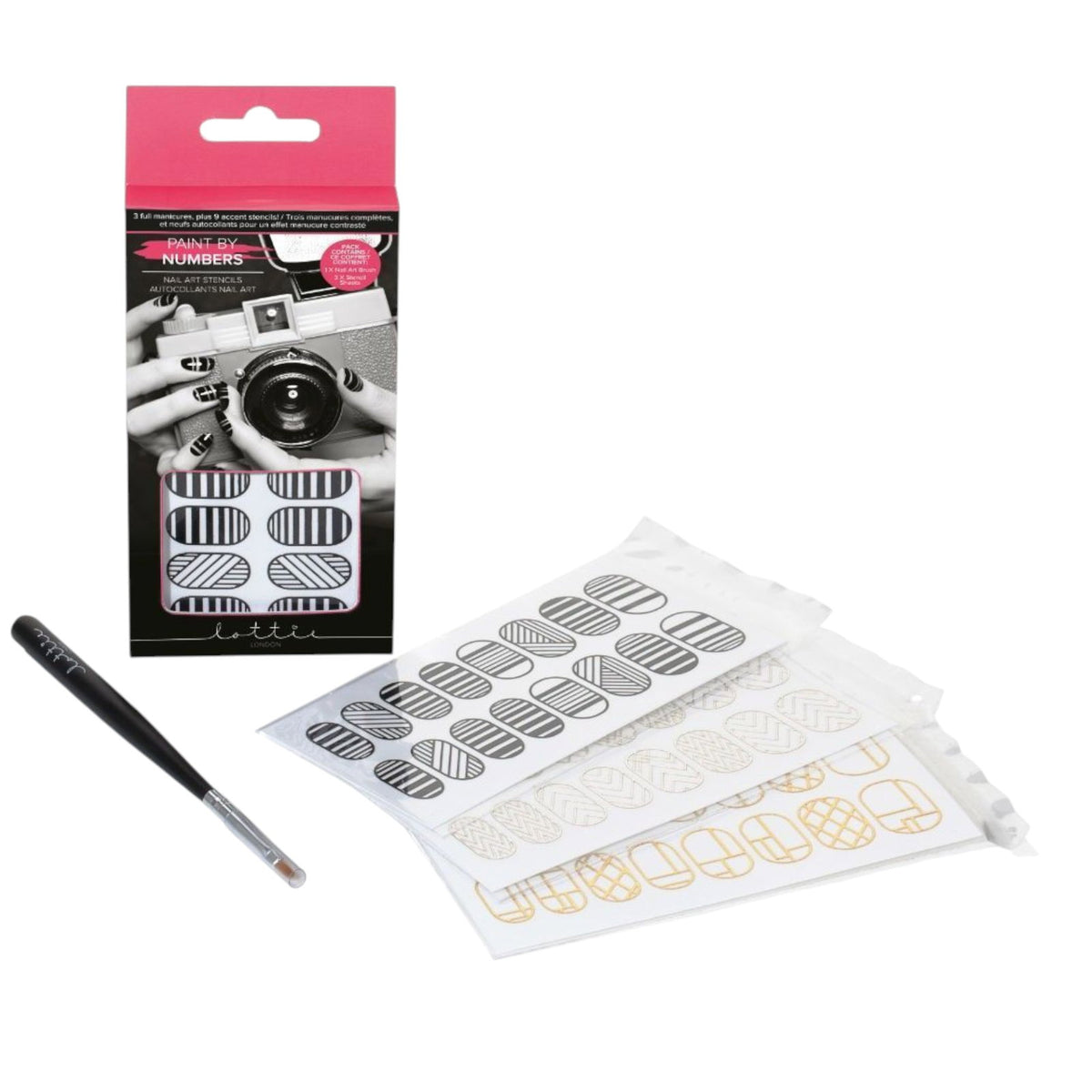 Lottie London Paint by Numbers Nagelsticker, 9 Stück
