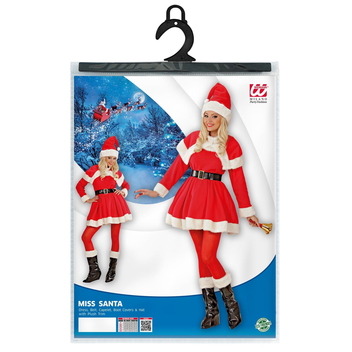 "LUXUS MISS SANTA" (Kleid, Gürtel,Mäntelchen, Stiefelüberzieher und Hut mit Plüschrand) – Ansicht 4