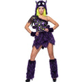 "LUXUS MONSTER GIRL LILA" (Kleid, Kapuze, Armstulpen, Stulpen) – Vorderansicht