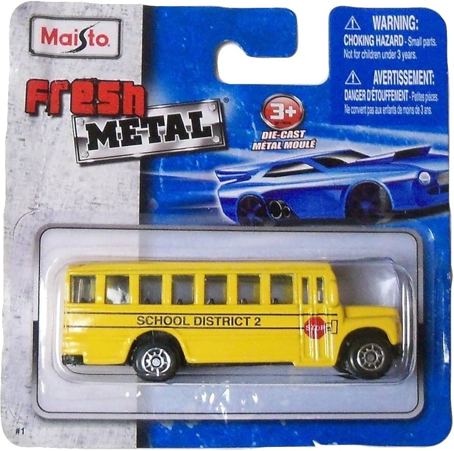 Maisto, Fresh Metal, School Bus, Spielzeugauto, 11423, Gelb, 1:64, 3+