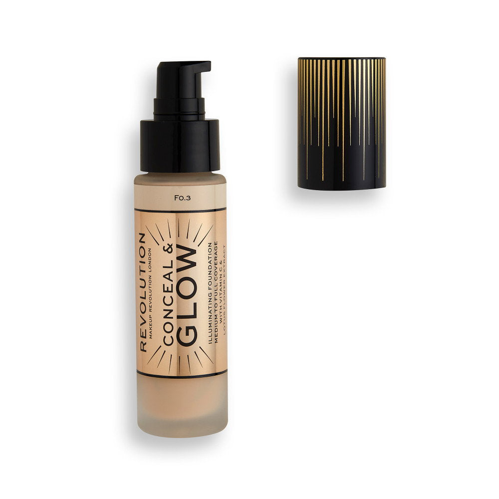Makeup Revolution Makeup Revolution, Conceal & Glow, Erleuchtend, Cremige Foundation, F3, 23 ml Regular