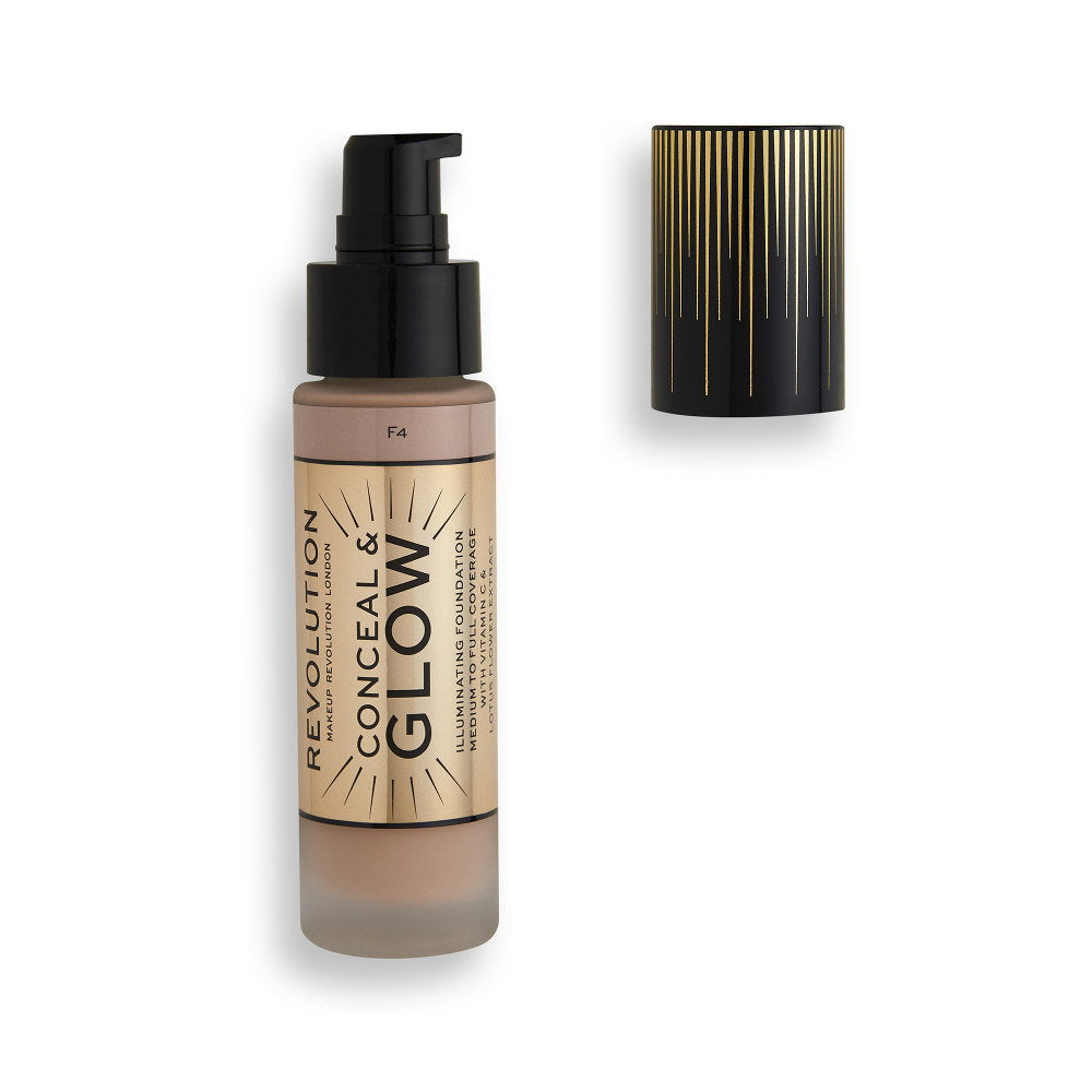 Makeup Revolution Makeup Revolution, Conceal & Glow, Erleuchtend, Cremige Foundation, F4, 23 ml Regular