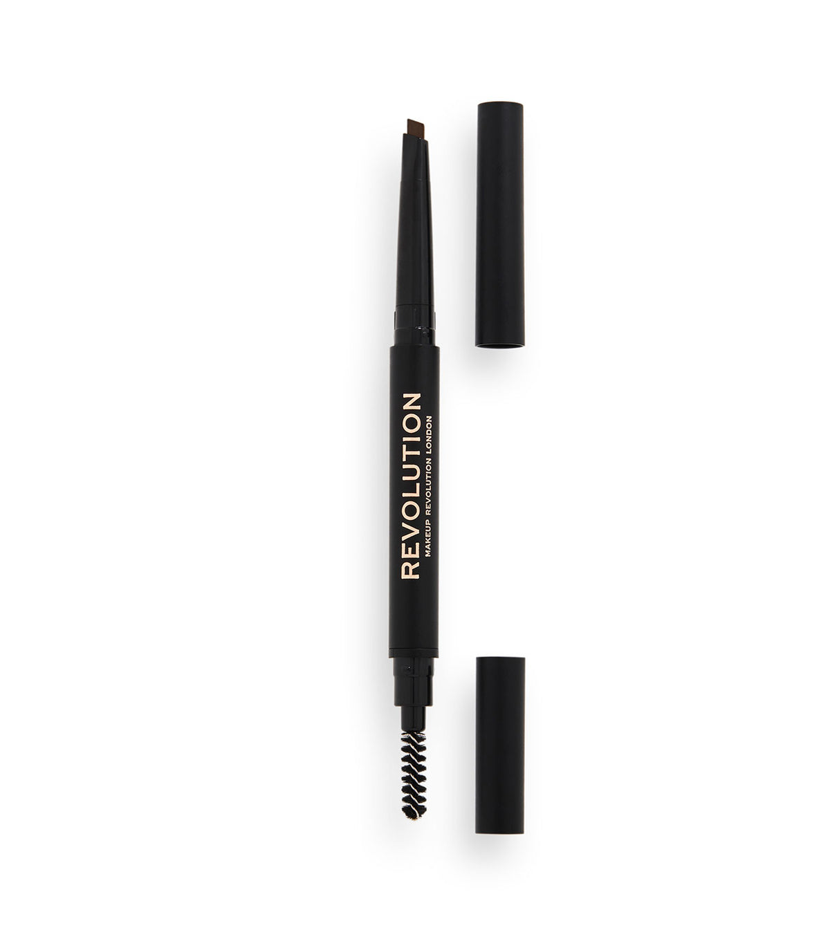 Makeup Revolution Duo Brow Definer Augenbrauenstift mit Bürste in Mittelbraun