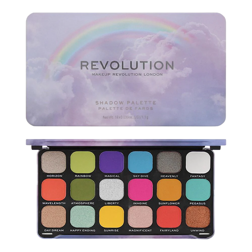Makeup Revolution, Rainbow, Lidschattenpalette, 18, 19.8 g