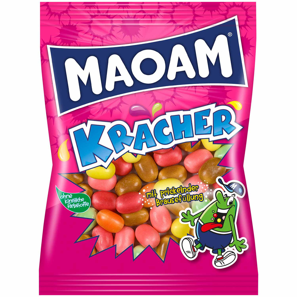 Maoam Kracher 200 g Kaubonbon-Dragees mit Brausepulver