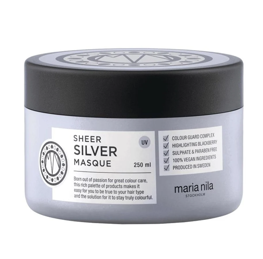 Maria Nila Maria Nila, Sheer Silver, Parabenfrei, Haarbehandlungs-Crememaske, Feuchtigkeitsspendend, 250 ml Regular