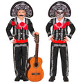 "MARIACHI DIA DE LOS MUERTOS" (Jacke, Hemd mit Weste und Fliege, Hose, Sombrero) – Vorderansicht