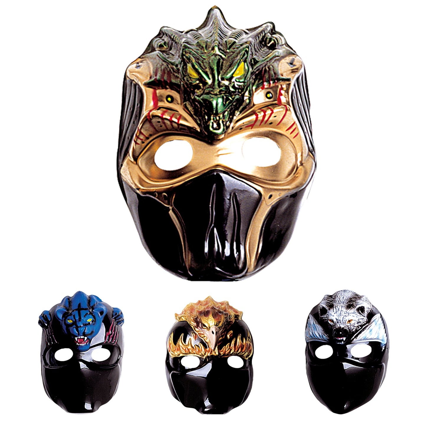 "MASKE NINJA AUS KUNSTSTOFF" - in 4 Modellen sort – Vorderansicht