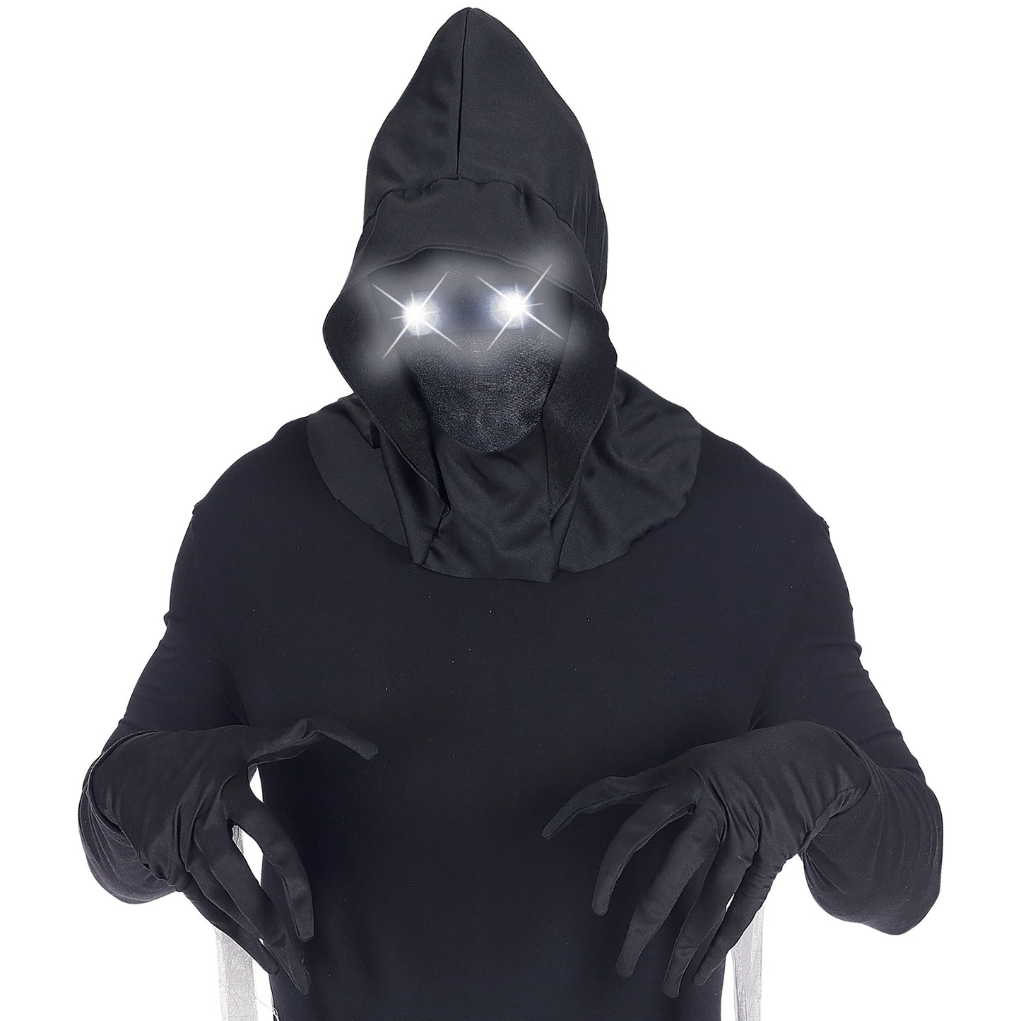 "MASKE UNSICHTBARES GESICHT MIT KAPUZE UND WEIßEN LEUCHTENDEN AUGEN - FADE-IN-FADE OUT EFFEKT" – Ansicht 4