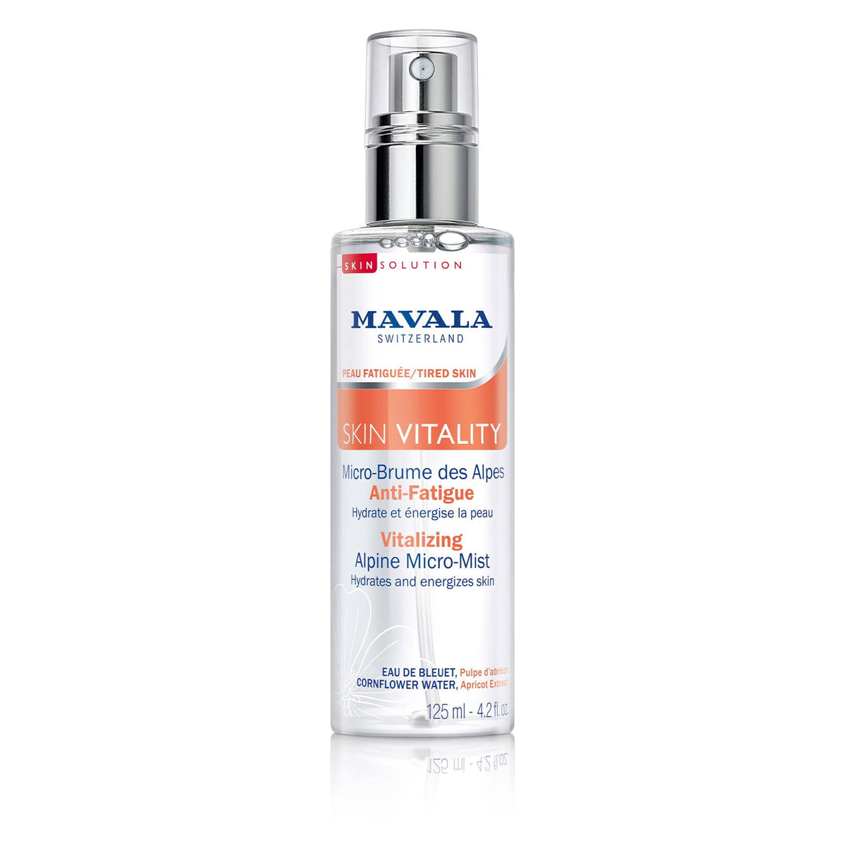 Mavala, Vitality, Vegan, Vitalizing, Mist Spray, Fresh, For Face, 125 ml