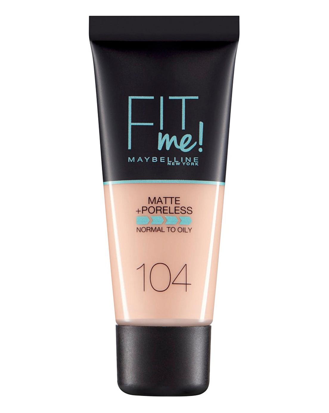 Maybelline, Fit Me Matte + Poreless, Flüssige Grundierung, 104, Weiches Elfenbein, 30 ml
