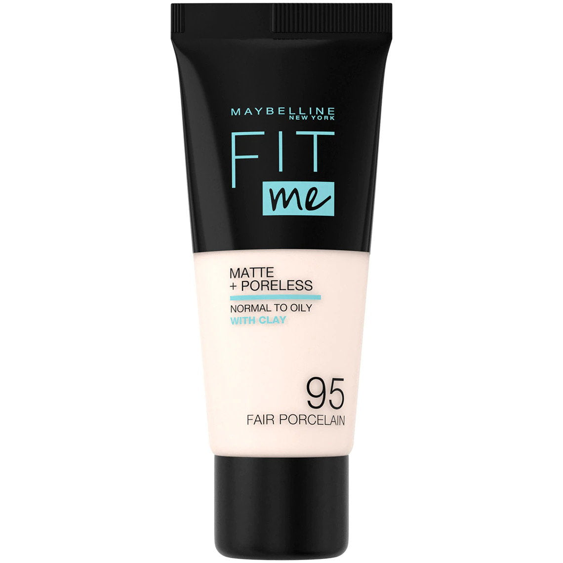 Maybelline, Fit Me Matte + Poreless, Flüssige Grundierung, 95, Faires Porzellan, 30 ml