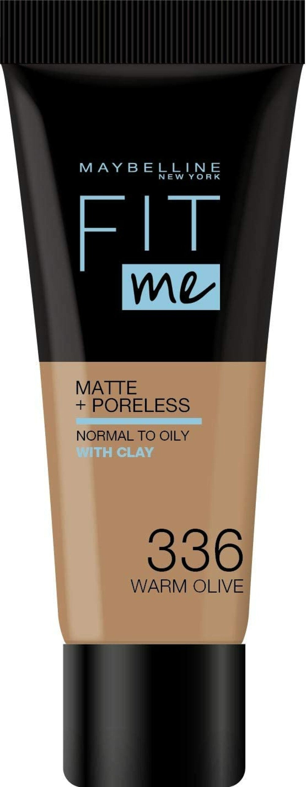 Maybelline, Fit Me Matte + Poreless, Flüssige Grundierung, 336, Warme Olive, 30 ml