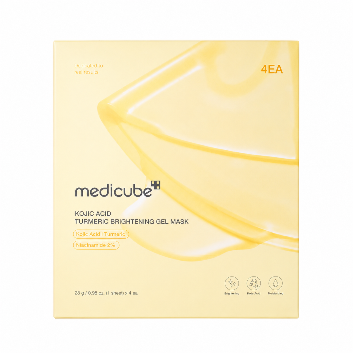 Medicube, Kojic Acid Turmeric, Aufhellend und nährend, Gelmaske, Für das Gesicht, 4 stk, 28 g