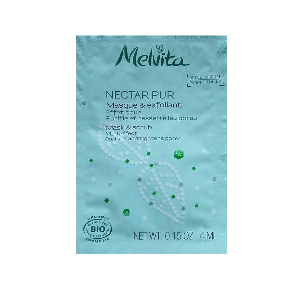 Melvita Nectar Pur Bio porenverfeinernde Peelingmaske für das Gesicht 4 ml Muster