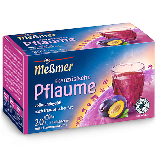 Messmer Französische Pflaume Früchtetee rot 45 g 20 Beutel