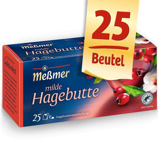 Messmer milde Hagebutte 25er Teebeutel Verpackung