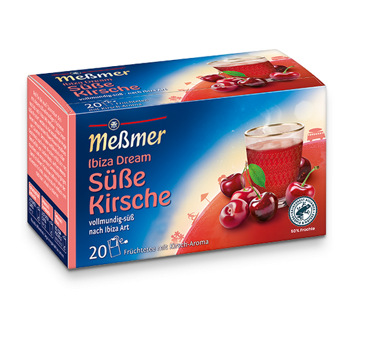 Messmer Süsse Kirsche Ibiza Dream Früchtetee mit Kirsch-Aroma Verpackung