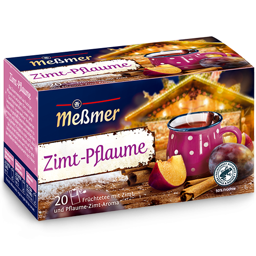 Messmer Zimtpflaume Früchtetee mit Zimt und Pflaume-Zimt Aroma 50 g