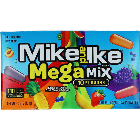 Mike and Ike Mega Mix 120g Kaudragees mit Fruchtgeschmack – Produktansicht