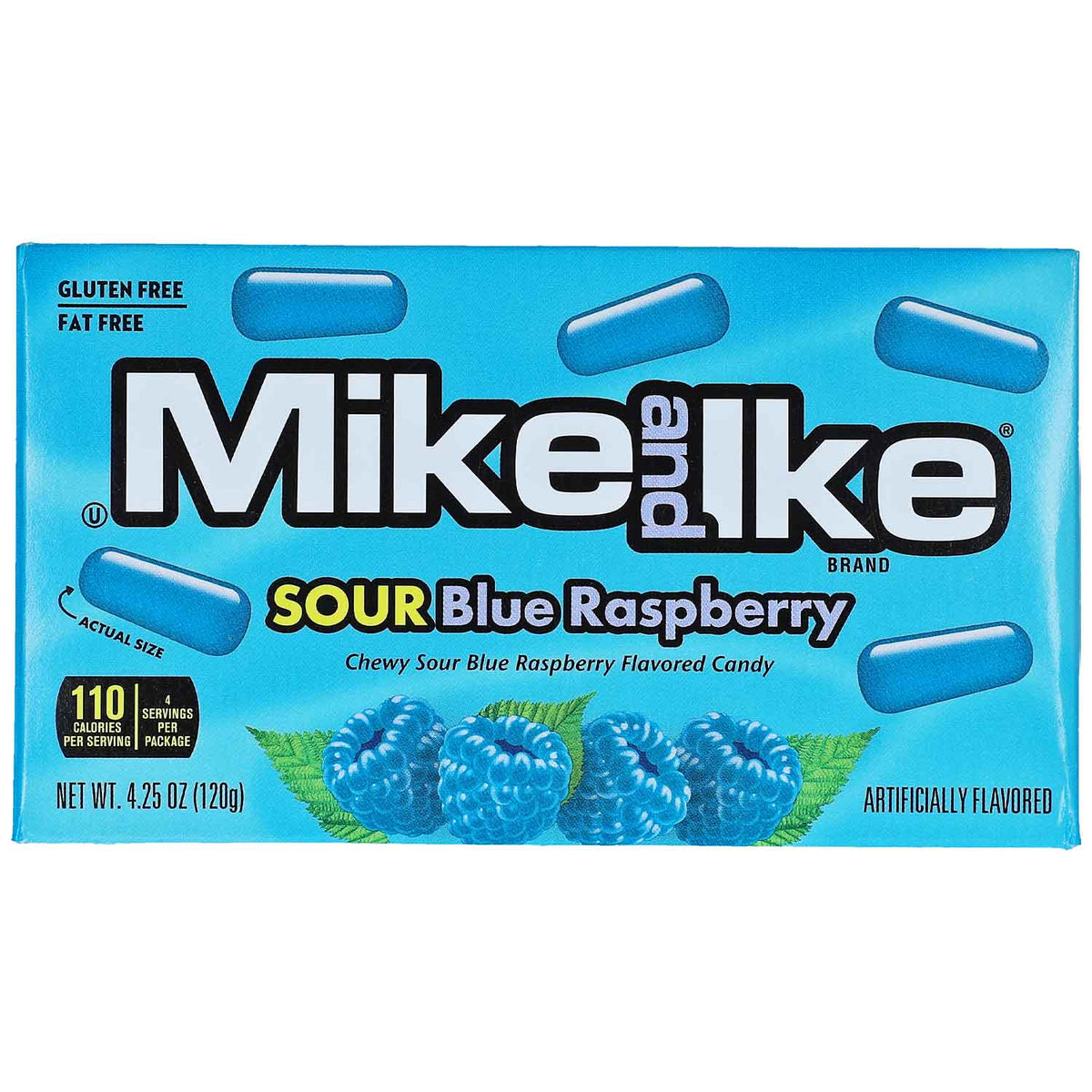 Mike and Ike Sour Blue Raspberry 120 g Kaudragees mit saurem Blaubeer-Himbeer-Geschmack