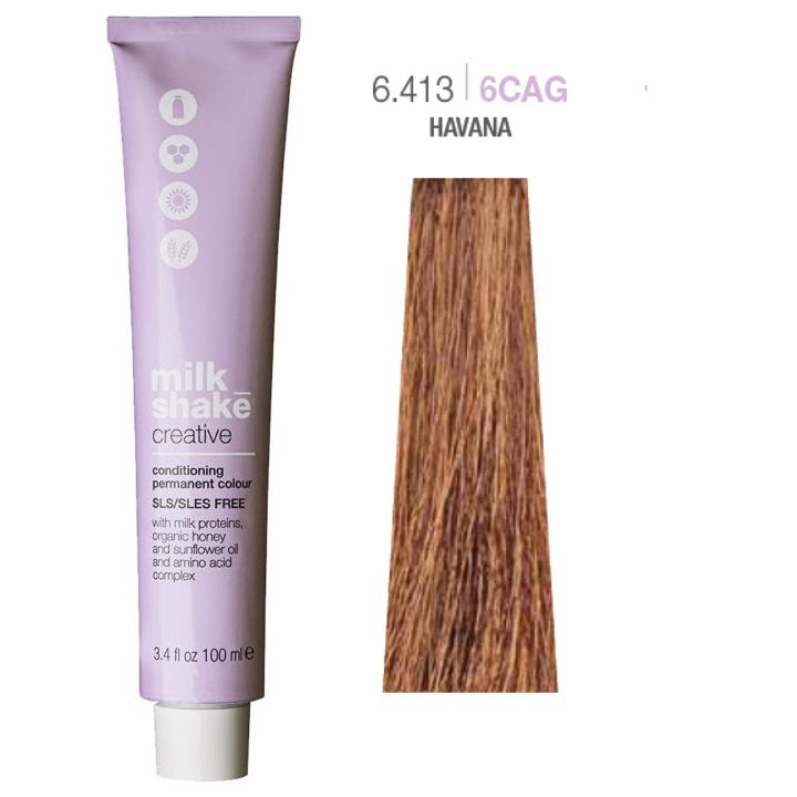 Milk Shake Milk Shake, Creative, Ohne SLS/SLES, Permanente Haarfarbe, 6.4136CAG Havana, 100 ml Regular