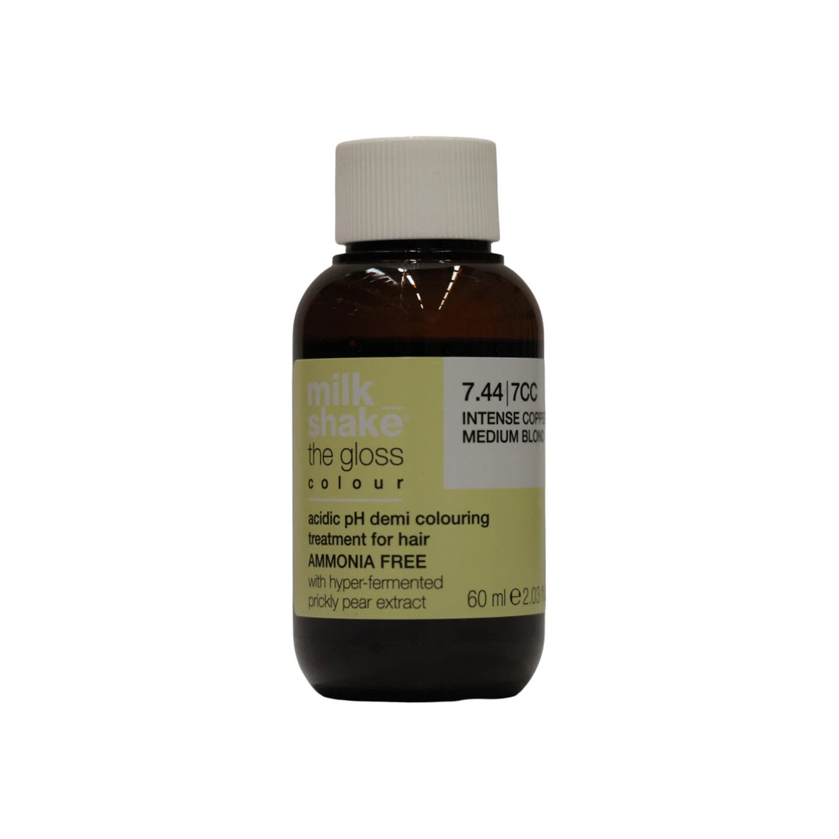 Milk Shake, The Gloss Acidic pH, Demi-permanente Haarfarbe, 7.44 Intense Copper Medium Blond, 60 ml