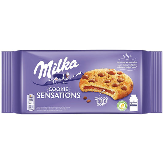 Milka Cookie Sensations 156g Alpenmilch-Schokoladen Kekse – Produktansicht