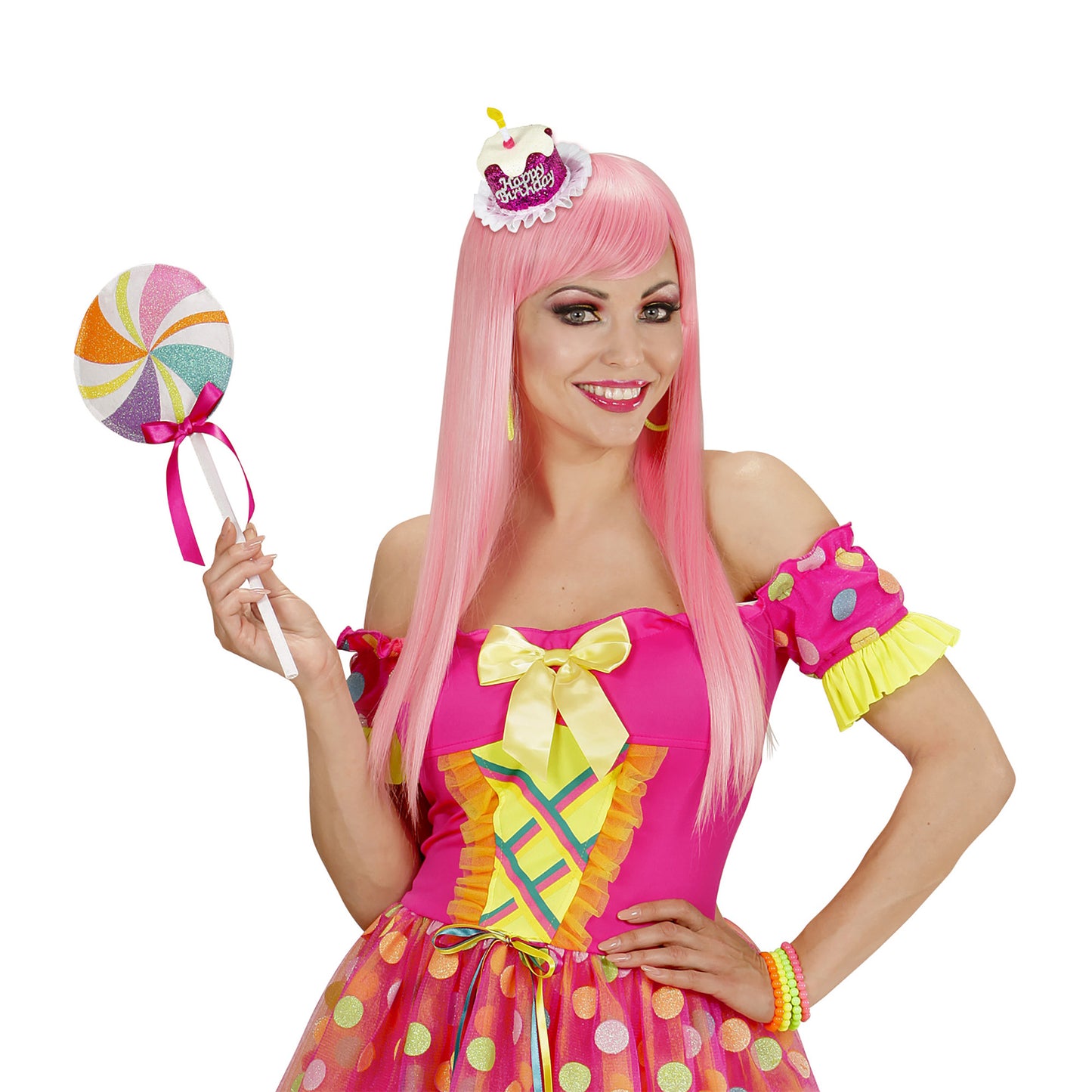 "MINIHÜTE HAPPY BIRTHDAY MIT HAARCLIP" 4 Farben sortiert – Ansicht 3