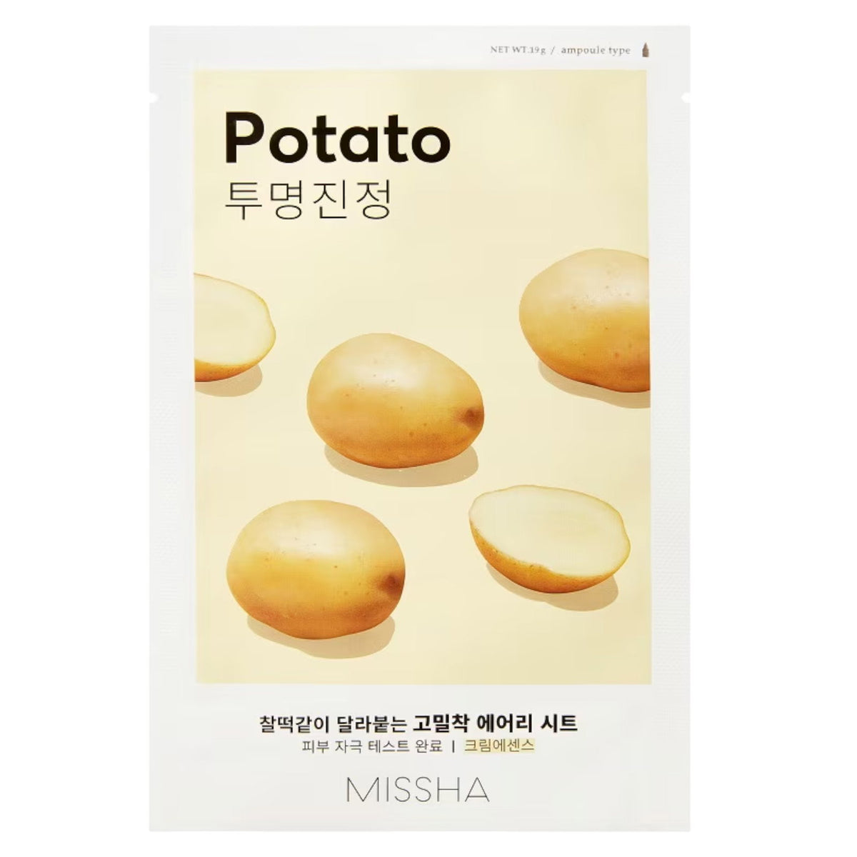 Missha, Airy Fit Potato, Gesichtsmaske, Für das Gesicht, 19 g