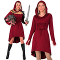 "MITTELALTER / GOTHIKKLEID ZUM SCHNÜREN" (Kleid mit Kapuze) – Vorderansicht