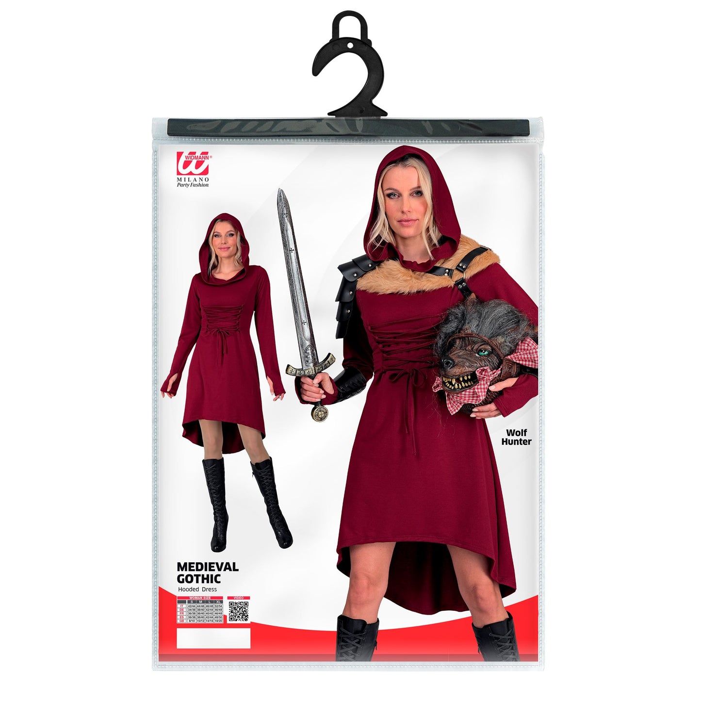 "MITTELALTER / GOTHIKKLEID ZUM SCHNÜREN" (Kleid mit Kapuze) – Ansicht 5