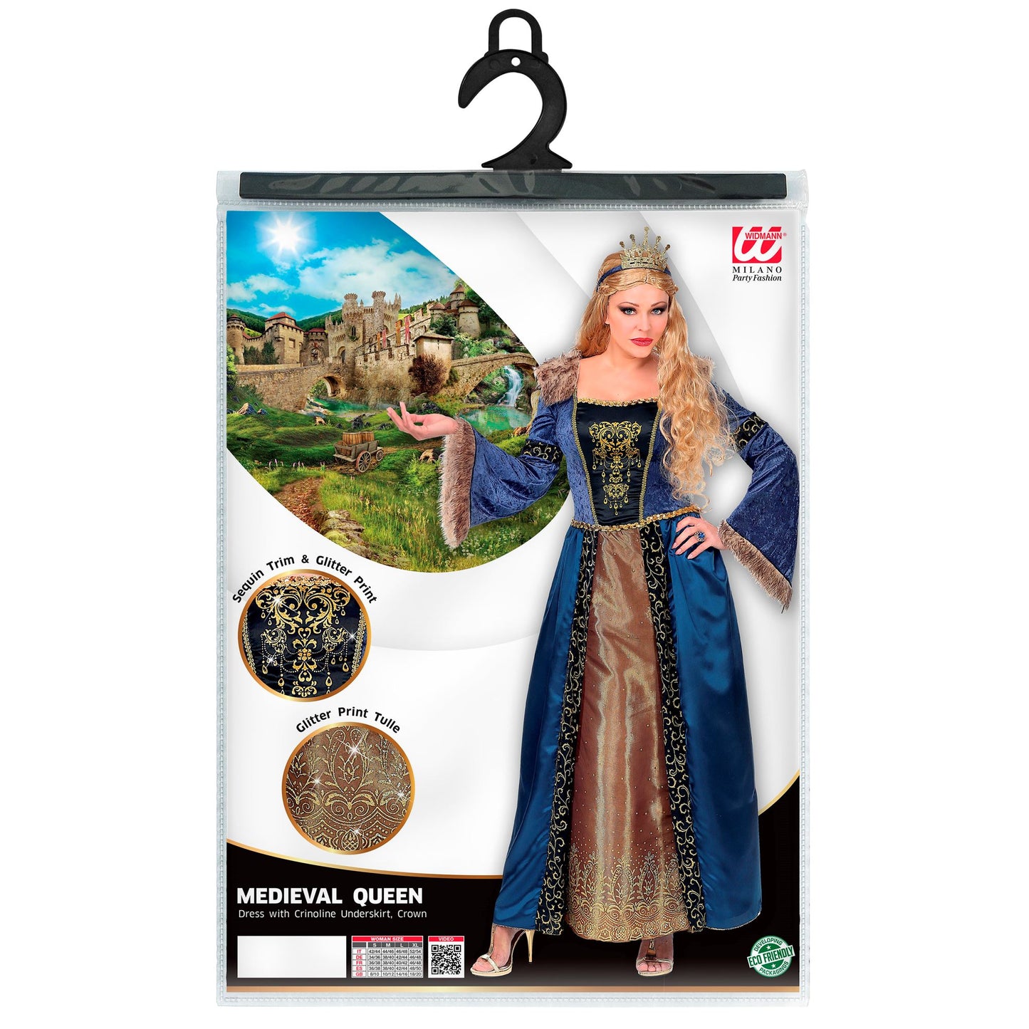 "MITTELALTER KÖNIGIN" (Kleid mit Unterrock & Reifrock, Krone) – Ansicht 5