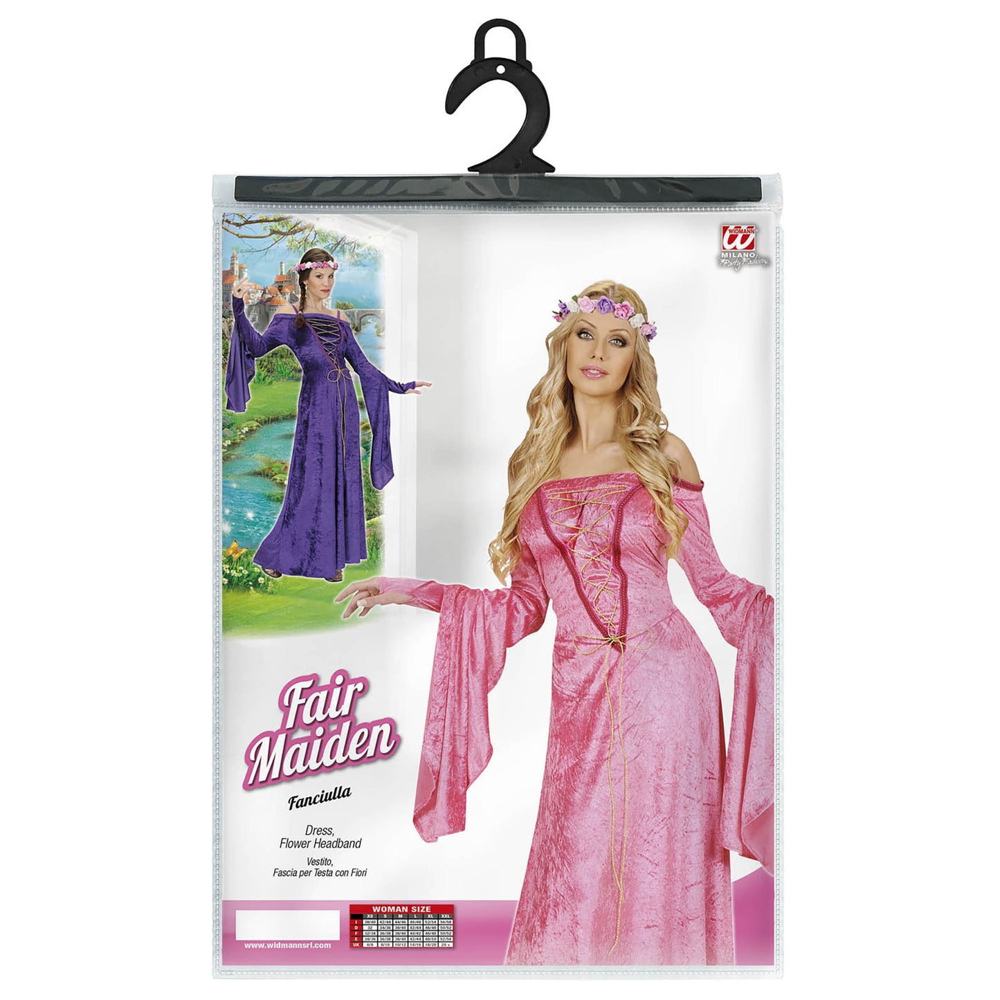 "MITTELALTER MÄDCHEN" aus Samt - in 2 Farben sort. (Kleid, Kopfbedeckung) – Ansicht 3