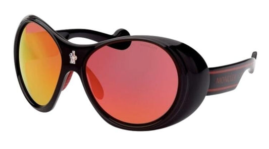 MONCLER SUNGLASSES Mod. BLACK & RED OVAL ***SPECIAL PRICE*** ML0148 6401C Sonnenbrille Schwarz