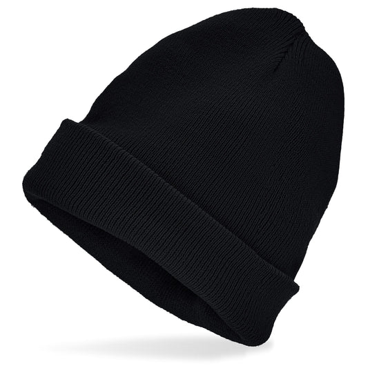 "MÜTZE BEANIE SCHWARZ" Wolloptik – Vorderansicht