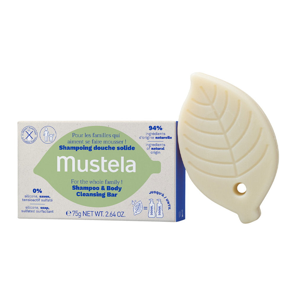 Mustela, Organic, Olivenöl, Haarshampoo-Stück, Sanfte Reinigung, 75 g