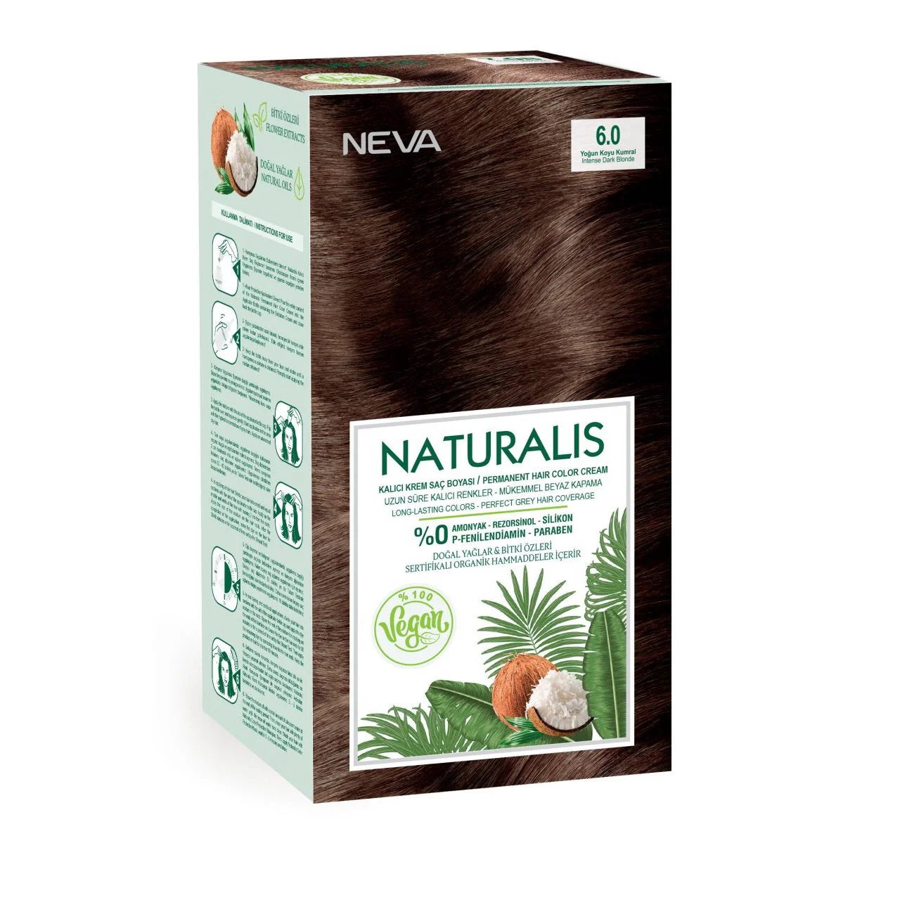 Naturalis, Neva, Permanente Haarfarbe, 6.0 Intense Dark Blonde, 150 ml