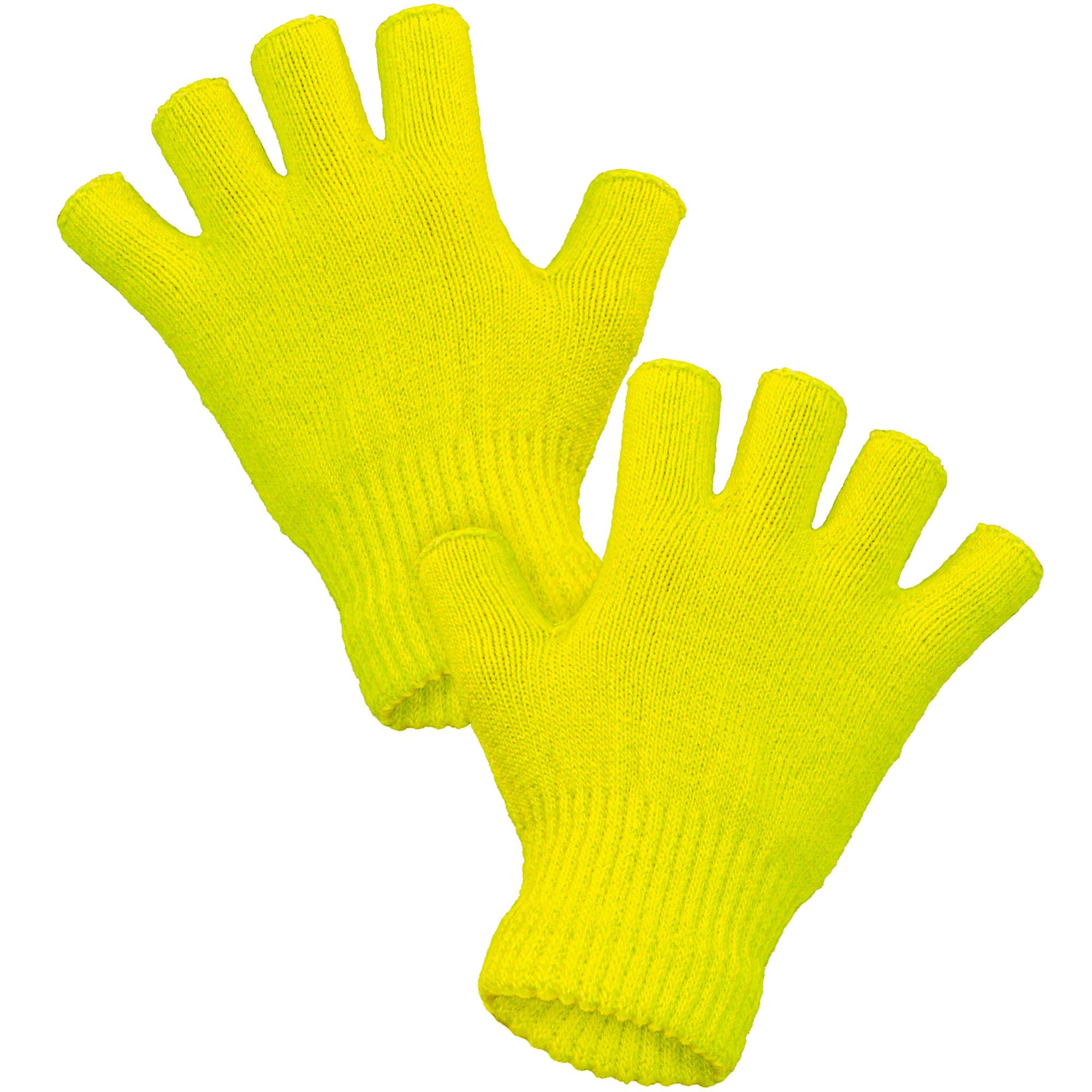 Widmann Fingerlose Woll-Handschuhe Neon Gelb – Unisex Warm