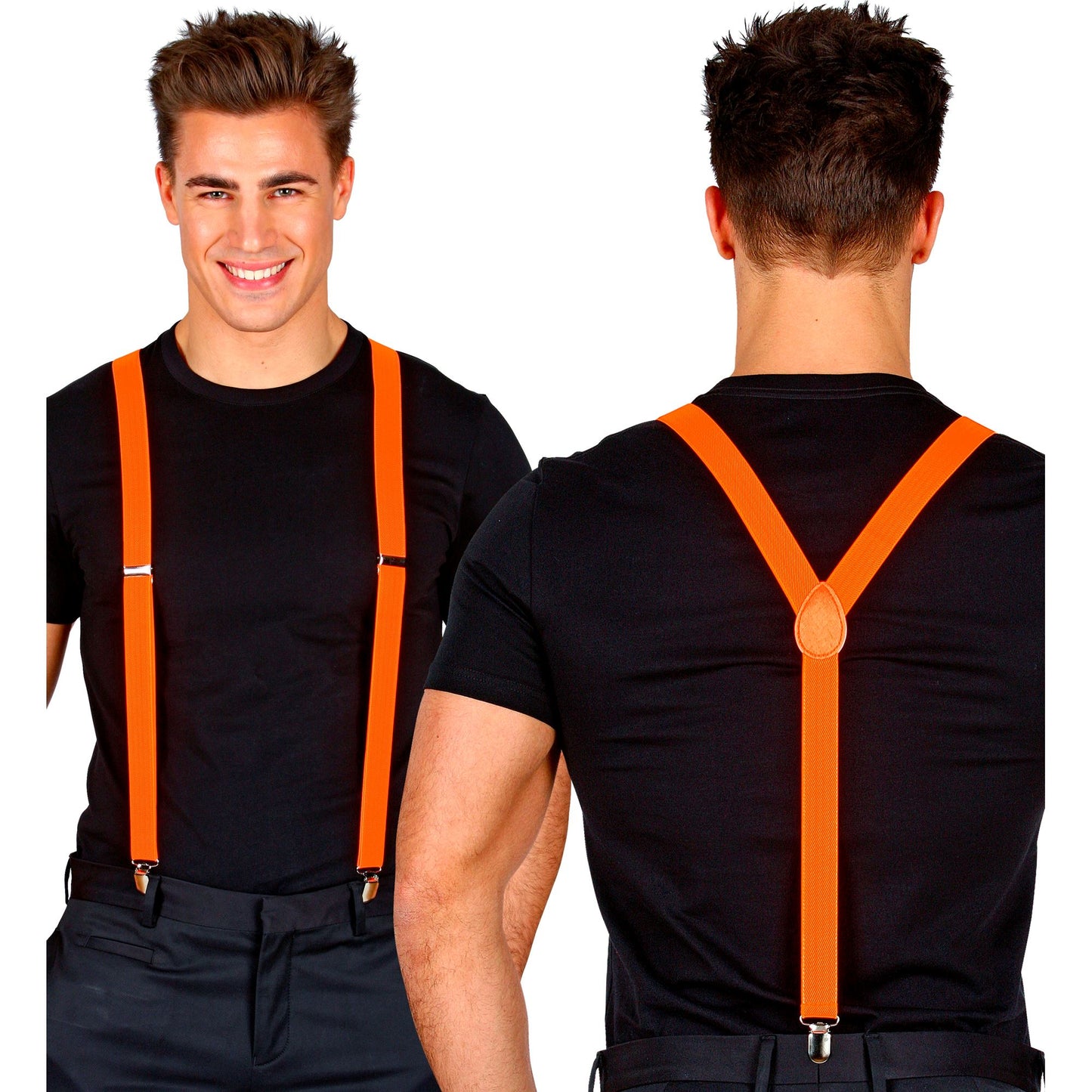 "NEON ORANGE HOSENTRÄGER" (ultralang bis 115-120 cm) – Ansicht 4