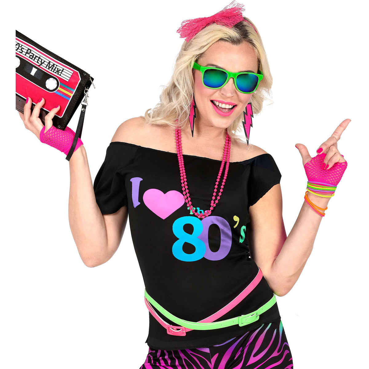 "NEON PINKE FINGERLOSE NETZHANDSCHUHE" – Ansicht 6