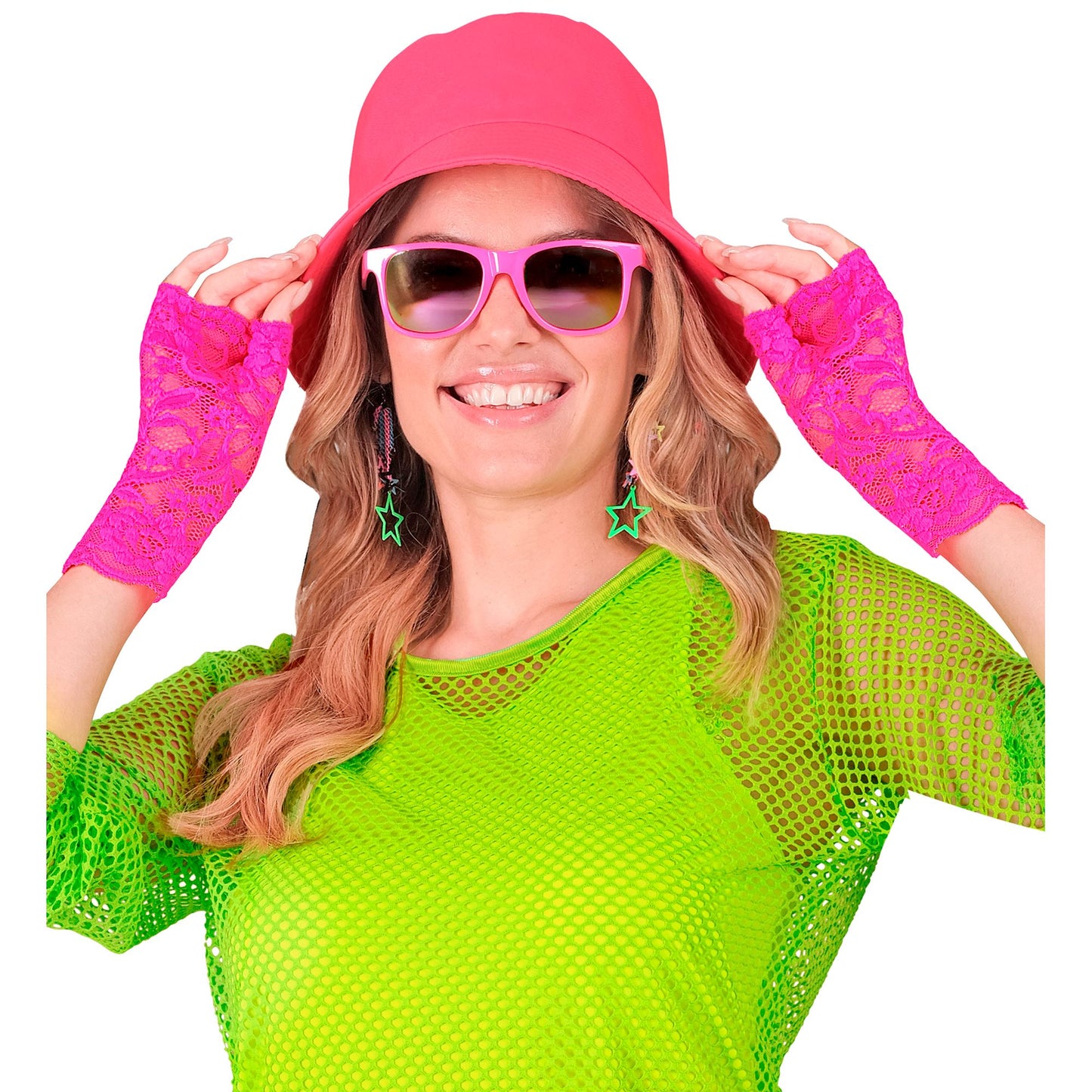 "NEON PINKE HANDSCHUHE AUS SPITZE" – Ansicht 5