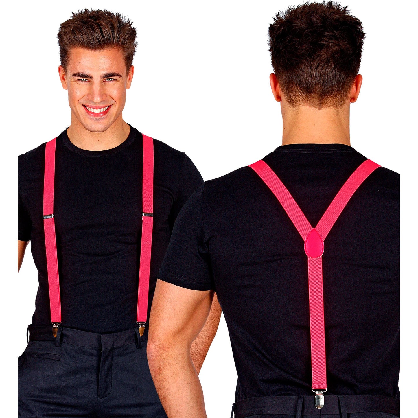 "NEON PINKE HOSENTRÄGER" (ultralang bis 115-120 cm) – Ansicht 4