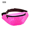 "NEON PINKE PAILLETTEN GÜRTELTASCHE" – Vorderansicht
