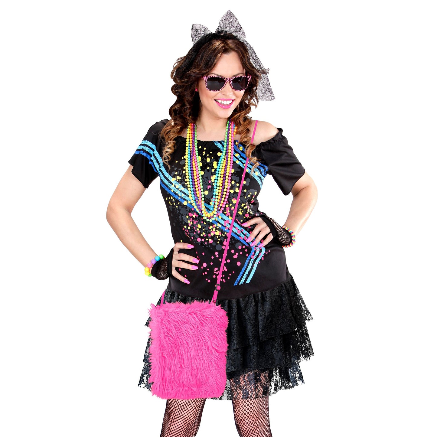 "NEON PINKE PLÜSCH HANDTASCHE" – Ansicht 5