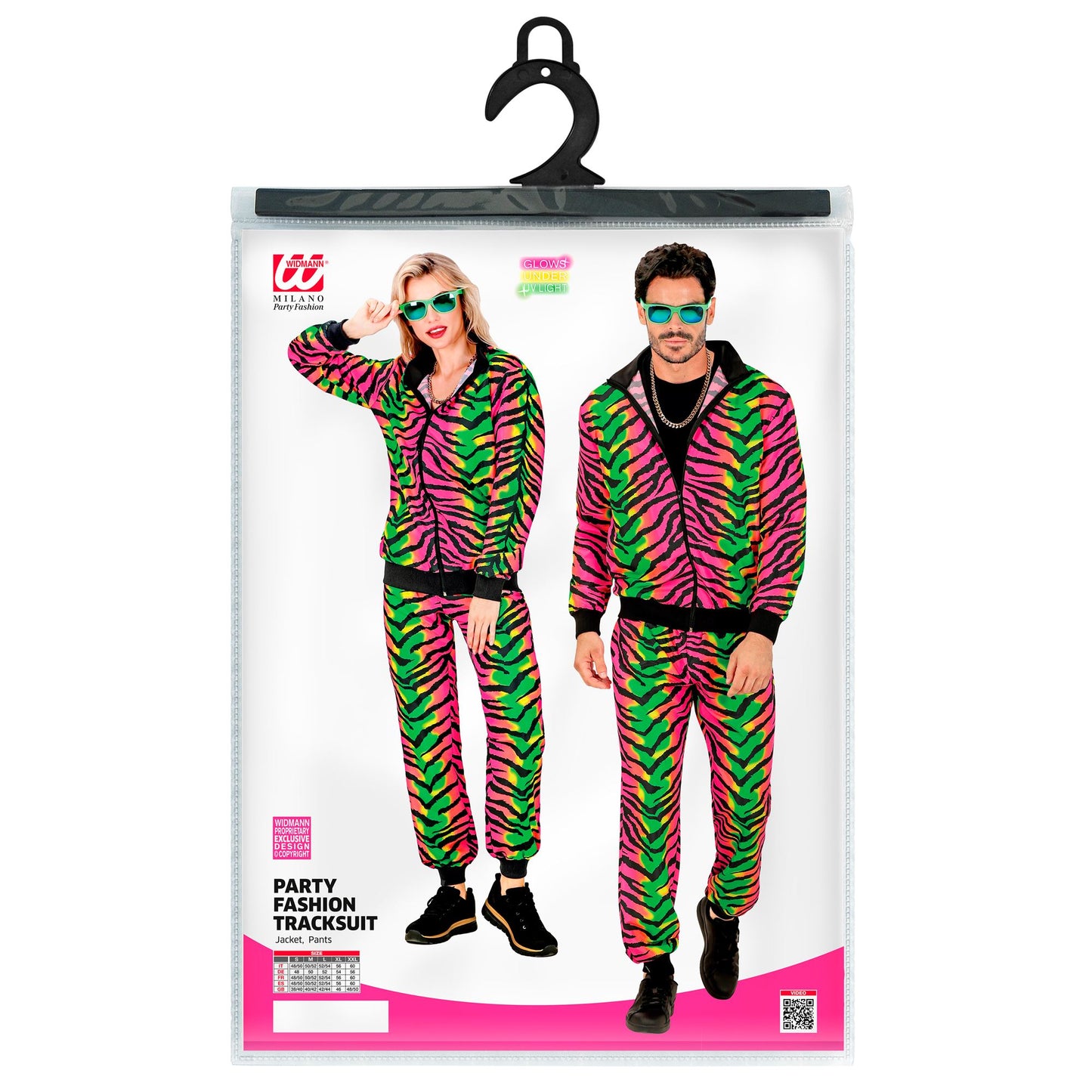 "NEON RAVE PARTY FASHION TRAININGSANZUG MIT TIERMUSTER" (Oberteil, Hose) – Ansicht 5