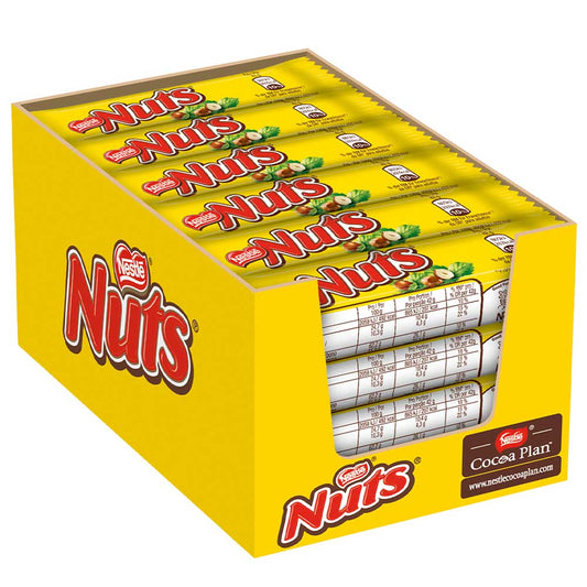Nestle Nuts Milchschokolade Riegel 24x42g einzeln verpackt