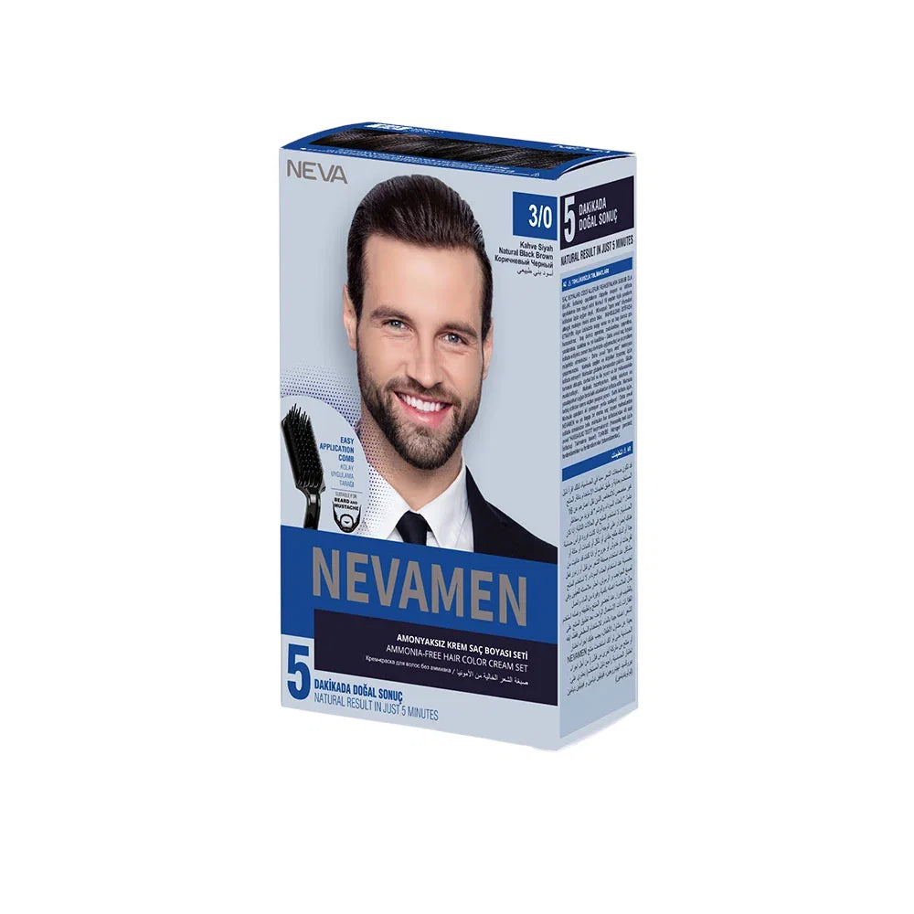 Neva, Nevamen, Permanente Haarfarbe, 3/0 Natural Dark Brown, 150 ml